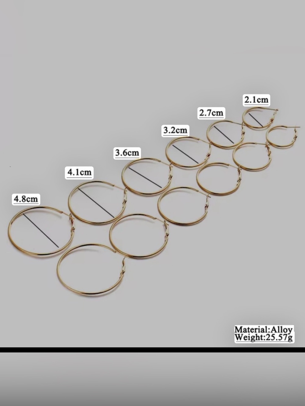New 6 Pairs Set Hoop Circle Fashion Earrings Jewelry Silver Color - Picture 5 of 5